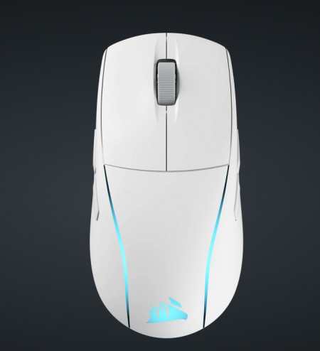 Mouse Gaming CORSAIR M75 WIRELESS LIGHTWEIGHT RGB ALB, 26K DPI, Senzor Marksman 26K, autonomie baterie: pana la 105 ore 2.4GHZ si pana la 210 ore Bluetooth