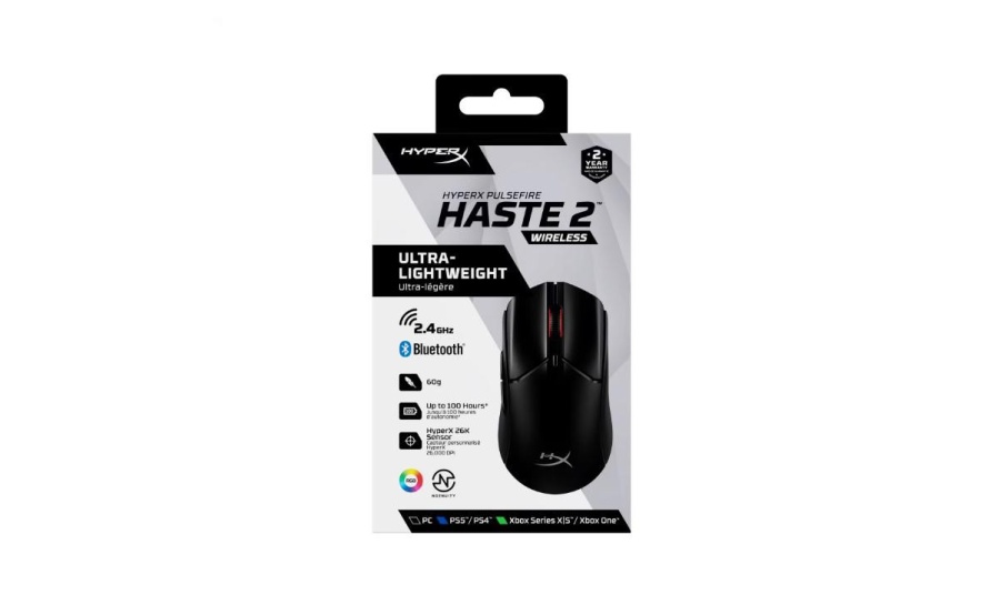 Mouse HP cu fir, HYPERX Pulsefire Haste, Pixart 3327 sensor, DPI pana la 26.000, greutate 254g, Wireless, Black - Img 3