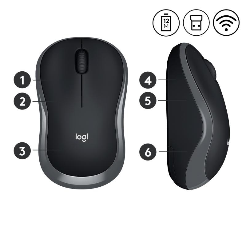 Mouse Logitech M185 Wireless, rezolutie 1000 DPI, negru - Img 9