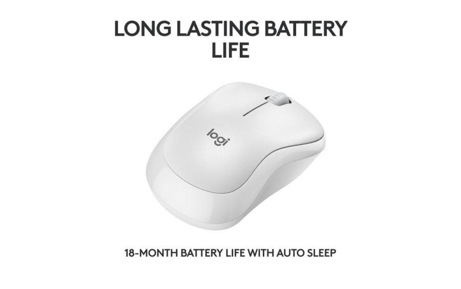 Mouse Logitech MK240 Silent Wireless, optic, interfata Bluetooth, rezolutie 1000 DPI, alb - Img 3