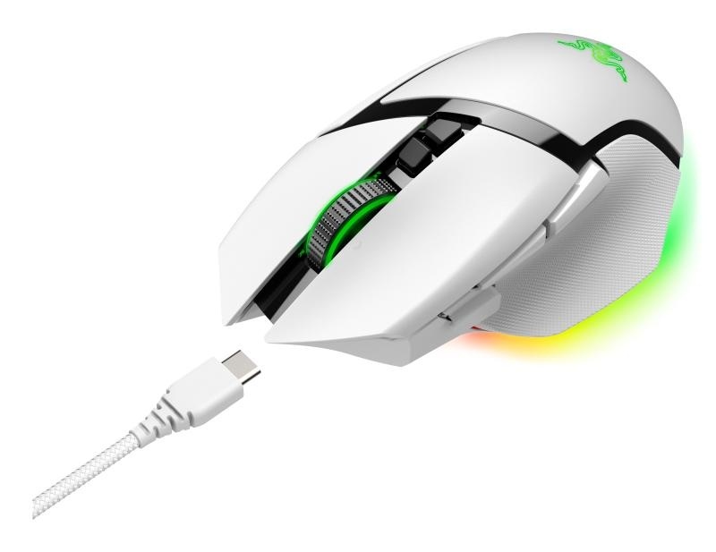 Mouse Razer cu fir Razer Basilisk V3 PRO, butoane programabile 10+1, Razer™ HyperScroll Tilt Wheel, 11 zone de iluminare Chroma RGB, alb - Img 6