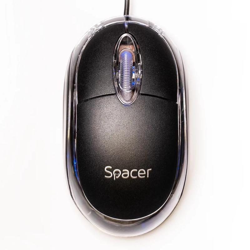 MOUSE Spacer, PC sau NB, cu fir, USB, optic, 800 dpi, butoane/scroll 3/1, negru, SPMO-080 - Img 5