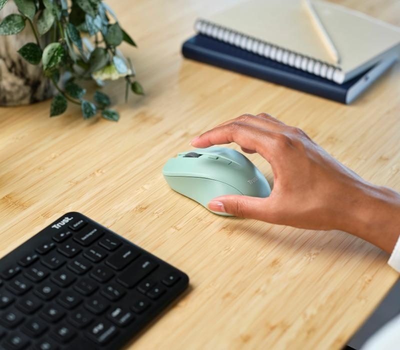 Mouse Trust Mydo Wireless, rezolutie 1800 DPI, 4 butoane, durata de viata baterie 6 luni, verde - Img 12