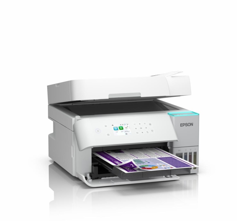 Multifunctional inkjet color Epson EcoTank CISS L6376, culoare alb, dimensiune A4 (Printare,Copiere, Scanare), printare borderless, viteza 35ppm alb-negru, 23ppm color, rezolutie 4800x1200 dpi, alimentare hartie 250 coli,ADF 30 coli, duplex automat - Img 4