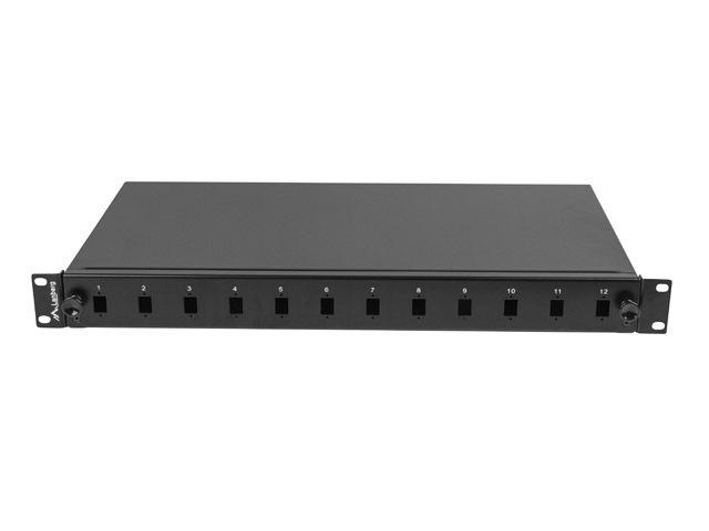 Patch panel fibră rack 19" 1U 12x SC simplex / 12x LC duplex, negru + accesorii - Img 3