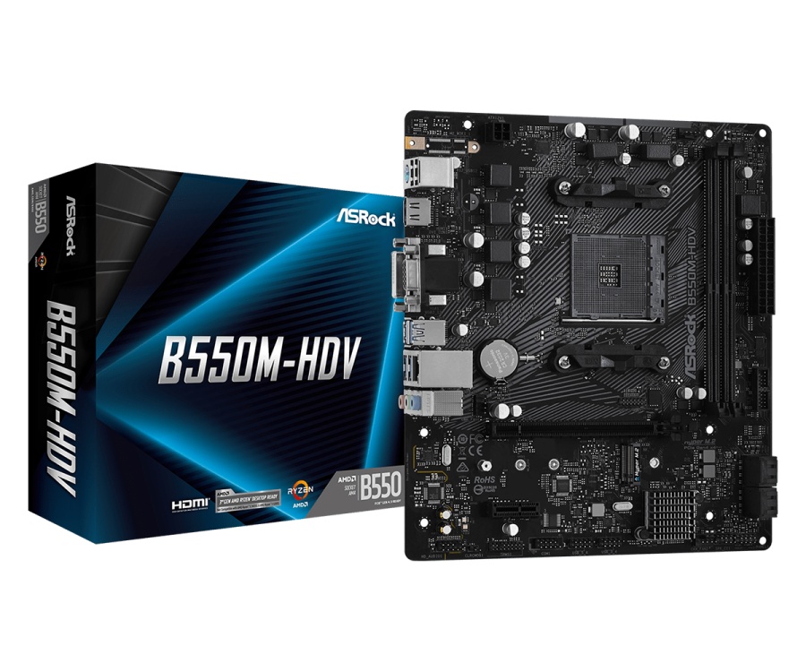 Placa de baza ASRock B550M-HDV, Socket AM4, DDR4, Micro-ATX - Img 2