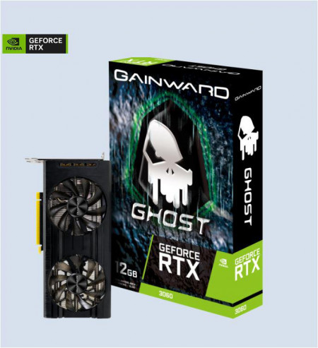 Placa video Gainward GeForce RTX 3060 Ghost 12GB Product Name GeForce RTX™ 3060 Ghost Barcode 471056224-2430 GPU GeForce RTX 3060 GPU Clockspeed 1777MHz (Boost) Memory 12 GB GDDR6 (192 bits) Memory Clockspeed 7500Mhz (15Gbps) Bandwidth 360GB/s Bus
