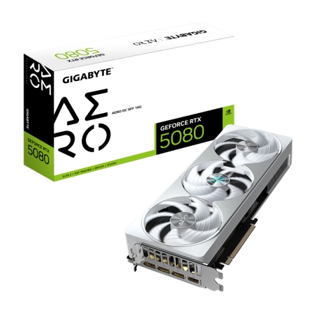 Placa Video GIGABYTE GEFORCE RTX 5080 AERO OC SFF 16GB GDDR7 256 bit, 3x DP 1x HDMI