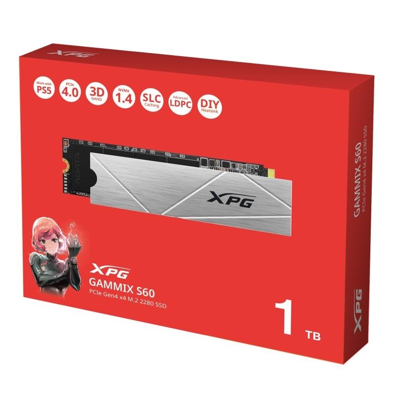 SSD ADATA 1TB M.2 AGAMMIXS60-512G-CS PCIE Gen4 x4, NVME 1.4, reading speed up to 5000MB/s, writing speed up to 4200MB/s - Img 3