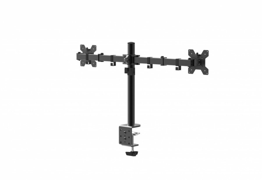 Suport dublu monitor Serioux, MM1903A, mobil, tilt:+/- 90 °, swivel: 180 ° , rotatie 360°, VESA: 75×75 / 100×100mm, compatibilitate 10"-27" , reglabil pe inaltime: 400mm ,extensie braț: 415mm ,greutate maxima suportata 8 kg, culoare negru - Img 2