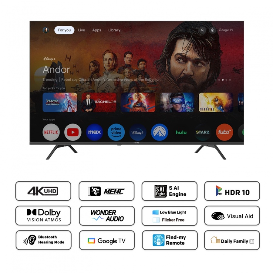 Televizor METZ LED 43MUF7000Z, 109 cm, Smart Google TV, 4K, Clasa F - Img 5