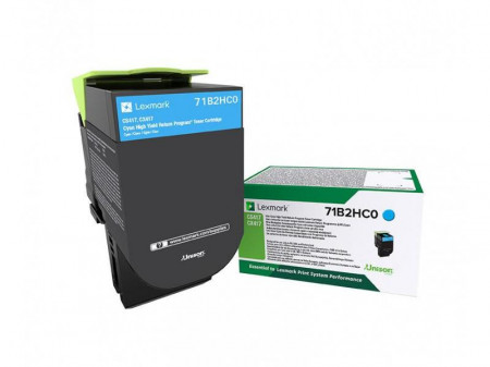 Toner Lexmark 71B2HC0, cyan ,return program ,3.5k,CX417DE, CX517DE, CS417DN, CS517DE