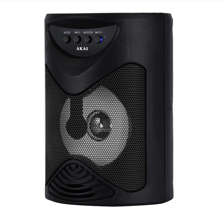 Boxa portabila Akai ABTS-704, Bluetooth 4.2, radio FM, 1x port USB pentru mp3 player, 1x slot card TF, lumini LED, baterie reincarcabila, 1x slot pentru microfon, timp de incarcare 2 ore, timp de folosire 1.5 ore la volum maxim - Img 2