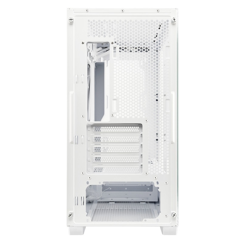 Carcasa ASUS A21 PLUS Mid Tower ARGB ALB, Tempered Glass, Sloturi Expansiune 5, Drive Bays: 2x3.5" sau 2x2.5" 1x2.5", Ventilatoare Suportate: 7 (spate: 1x120mm, fata: 3x120mm sau 2x140mm, sus: 3x120mm sau 2x140mm), Ventilatoare Incluse: 4 (spate: - Img 3