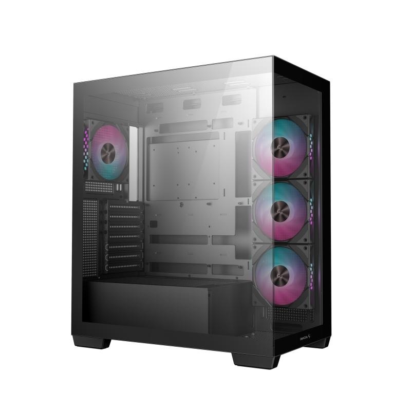 Carcasa DEEPCOOL CG580 4F Mid Tower ARGB NEGRU, Tempered Glass+ABS+SGCC, Sloturi Expansiune 7, Drive Bays: 2x3.5" 2x2.5", Ventilatoare Suportate: 10 (spate: 1x120mm sau 1x140mm, sus: 3x120mm sau 2x140mm, lateral: 3x120mm, jos: 1x120mm, invaluit in sursa: - Img 5