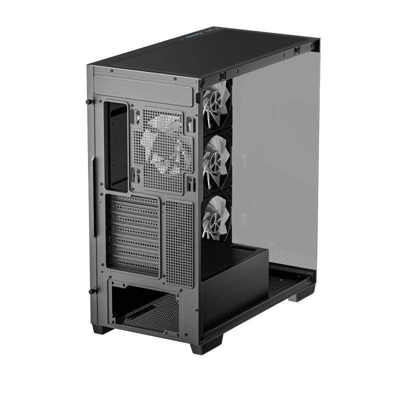 Carcasa DEEPCOOL CG580 4F Mid Tower ARGB NEGRU, Tempered Glass+ABS+SGCC, Sloturi Expansiune 7, Drive Bays: 2x3.5" 2x2.5", Ventilatoare Suportate: 10 (spate: 1x120mm sau 1x140mm, sus: 3x120mm sau 2x140mm, lateral: 3x120mm, jos: 1x120mm, invaluit in sursa: - Img 9