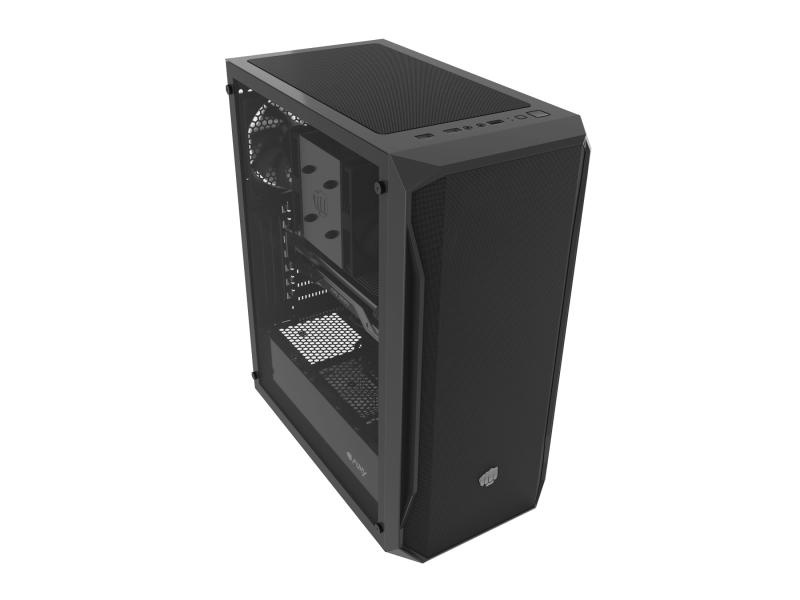 Carcasa FURY SHOBO SH4F Mid Tower NEGRU, Tempered Glass, Sloturi Expansiune 7, Drive Bays: 2x3.5" 2x2.5", Ventilatoare Suportate: 8 (spate: 1x120mm, fata: 3x120mm sau 3x140mm, sus: 2x120mm sau 1x140mm, jos: 2x120mm), Ventilatoare Incluse: 4 (4x120mm), - Img 9