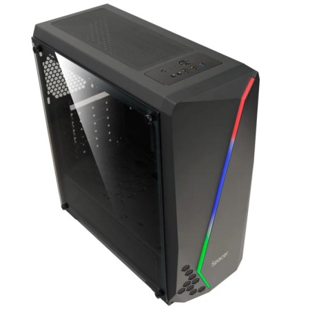 Carcasa Spacer Flash, ATX, MidTower, Gaming, fara sursa, sticla securizata, USB 2.0 x 2, USB 3.0 x 1, PSU shroud, black „SPCS-GC-FLASH” - Img 9