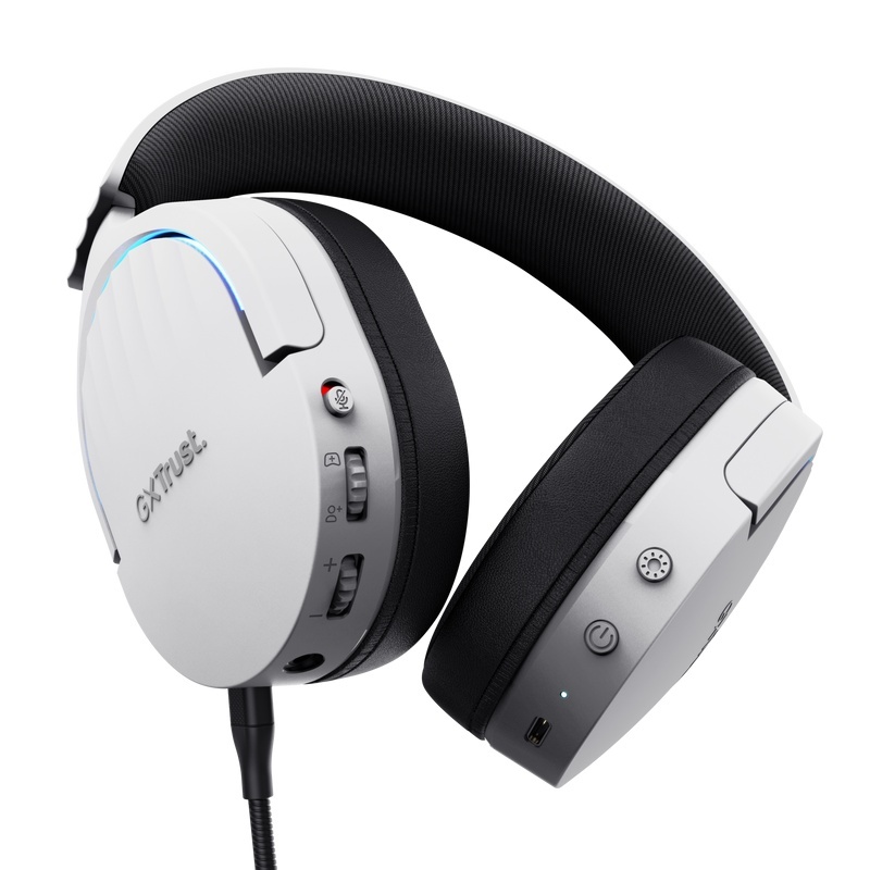 Casti gaming Trust GXT 491W Fayzo wireless, conectivitate bluetooth, incarcare USB-c, frecventa de raspuns 20 Hz - 20.000 Hz, sensivitate 100 dB, alb - Img 3