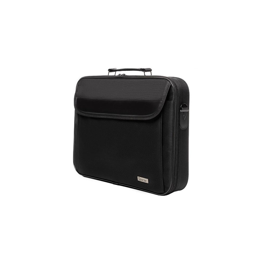 GEANTA LAPTOP SPACER SPM7939 16", 1 compartiment, buzunar frontal, buzunal dorsal cu velcro, waterproof, nylon, negru - Img 3