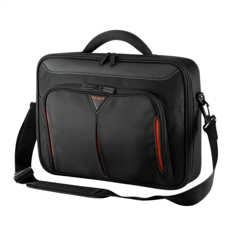 Geanta laptop Targus Classic+ Clamshell, pentru laptopuri de 15.6", dimensiuni: 42 x 8 x 38cm, dimensiuni compartiment laptop: 38.7 x 2.5 x 26.5 cm, greutate 0.68 kg, negru/rosu - Img 6