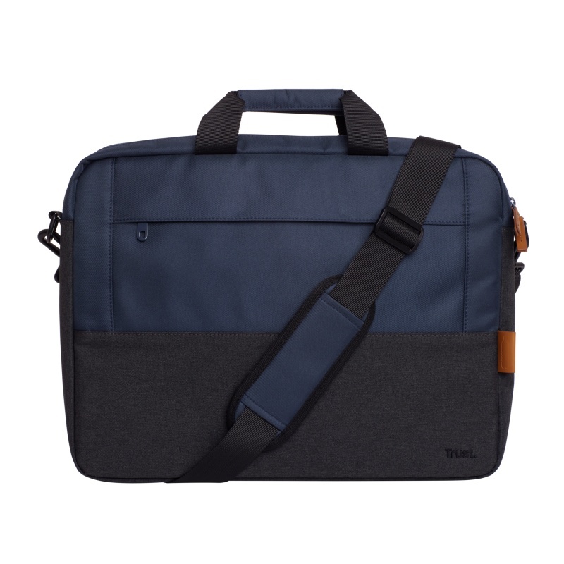 Geanta laptop Trust Lisboa, pentru laptopuri cu diagonala pana in 15.6",2 compartimente, material POM, RPET Polyester, RPET, volum 2.1 L, albastru - Img 6