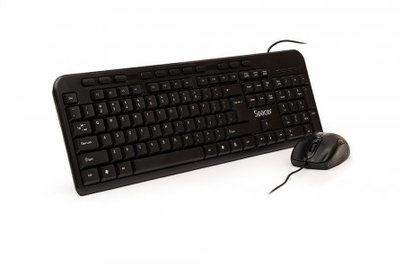 KIT Tastatura si Mouse Spacer SPDS-1691 cu fir, USB, tastatura multimedia „SPKB-169" + mouse optic „SPMO-M11", black, „SPDS-1691"