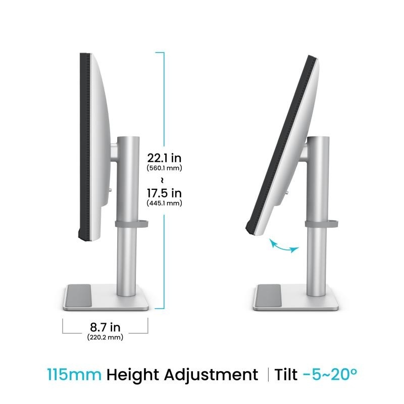 Monitor BQ 27" MA270U, Diagonal (inch): 27, Diagonal (cm): 69, Aspect ratio: 16:9, Panel: IPS, Resolution: 3840x2160, Refresh Rate: 60Hz, Response time GtG: 5 ms, Brightness (max): 400 cd/m², Contrast (static) : 1200:1, Viewing angle: 178/178, Color - Img 6