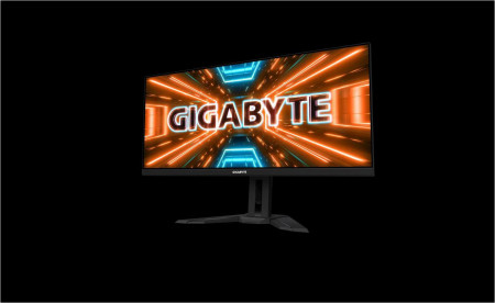 Monitor Gaming Gigabyte M34WQ 34", ips, 3440 x 1440 (WQHD), Non-glare, Brightness, 400 cd/m2 (TYP), Contrast Ratio:1000:1, Viewing Angle: 178° (H)/178°(V), Display Colors: 8 bits, Response Time: 1ms (MPRT), Refresh Rate: 144Hz, Flicker-free, HBR3,