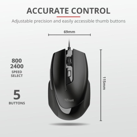 Mouse Trust Voca Comfort Mouse, negru - Img 5