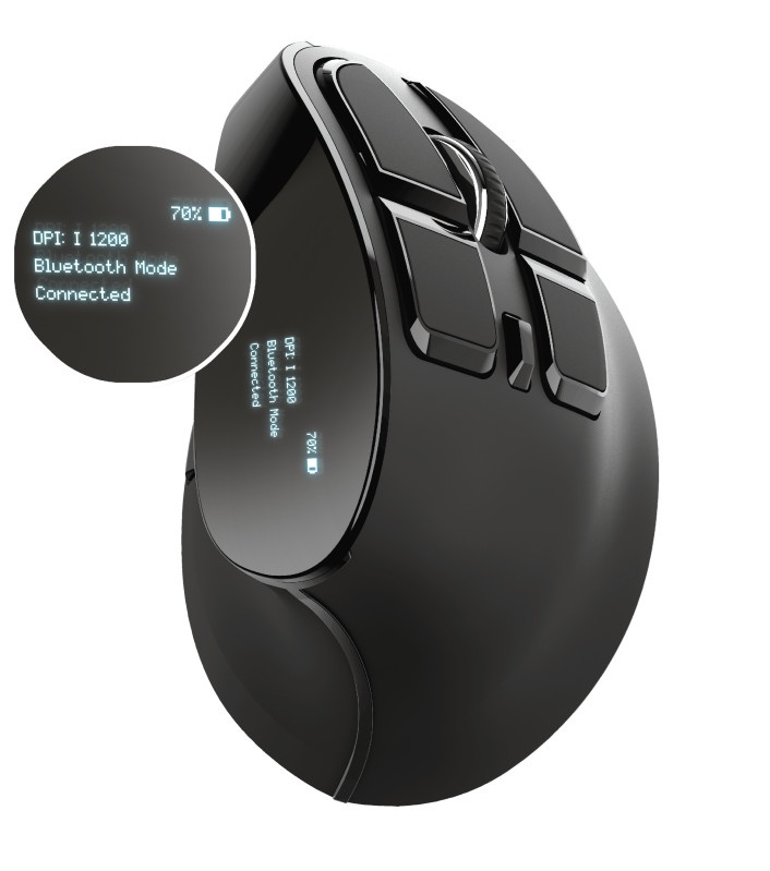 Mouse Trust Voxx, Rechargeable Ergonomic Wireless, negru - Img 2