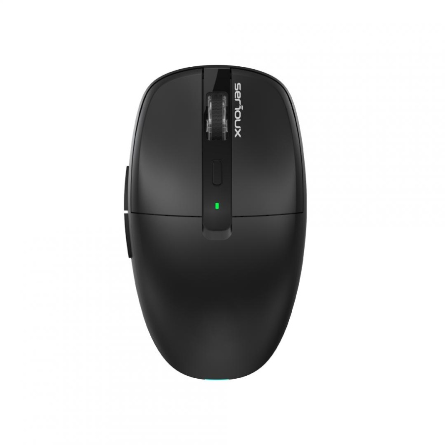 Mouse wireless AirFlow 2.4G+BT cu mod dual, cu receptor dual USB-A +USB-C; LED frontal Mod: 2.4G + Bluetooth Număr cheie: 6 Material: ABS Culoare: Negru complet DPI: 800-1200-1600 Comutator: Clic silențios pentru butonul L-R Interfață: Receptor - Img 3