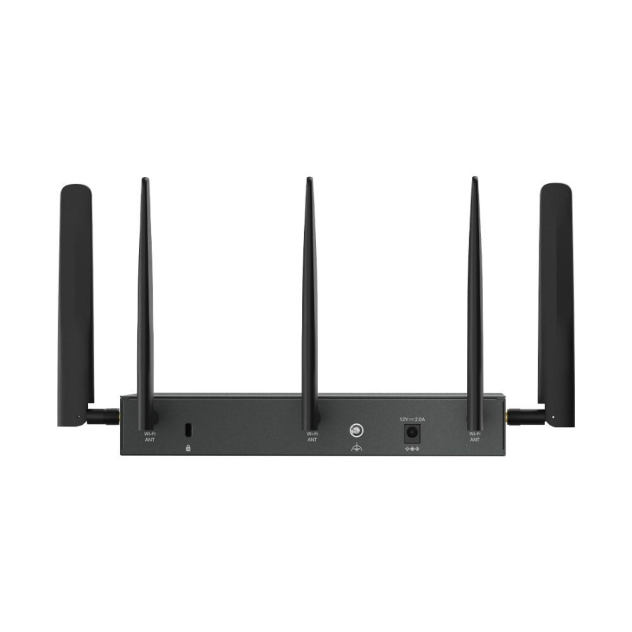 "Omada 4G+ Cat6 AX3000 Gigabit VPN Router PORT: 1× Gigabit SFP WAN/LAN Port, 1× Gigabit RJ45 WAN Port, 4× Gigabit WAN/LAN RJ45 Ports, 1 Nano SIM slot (4G+ Cat6) SPEED: 574Mbps at 2.4 GHz + 2402 Mbps at 5 GHz (HE160) Wi-Fi Speed, 300 Mbps Download LTE - Img 4