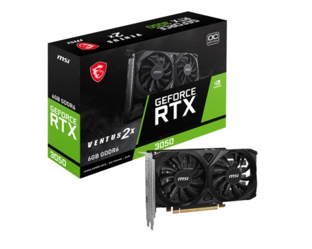 Placa Video MSI GEFORCE RTX 3050 VENTUS 2X E OC 6GB GDDR6 96 bit, PCIE 4.0, 1x DP 2x HDMI