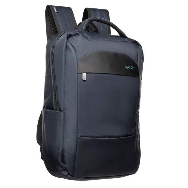 Rucsac Spacer pentru notebook de max. 15.6″, 1 compartiment, buzunar frontal x 2, buzunar lateral x 2, waterproof, poliester, albastru - Img 8