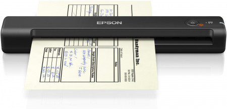 Scanner mobil Epson WorkForce ES-50, dimensiune A4, tip sheetfed, viteza scanare: 5.5 ppm mono si color, rezolutie optica 600 X 600dpi, senzor CIS, tehnologie ReadyScan LED, Scanare catre JPEG, PDF, Scanare către PDFcăutabil, PDF/A, Software inclus: