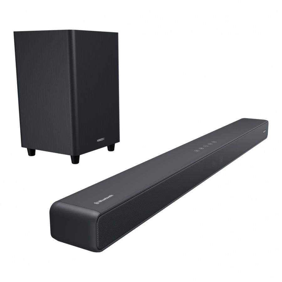 SOUNDBAR HORIZON HAV-S5950W / System 2.1 / Max Audio Power 160W (40W x2 + 80W) / Digital Optical / AUX (3.5mm) / HDMI-ARC (CEC) / BT 5.4 / USB Playback / DOT-Matrix Display / Remote + Button Keys / Impedance: 6Ω x2 + 4Ω / Signal to Noise Ratio (SNR): - Img 3