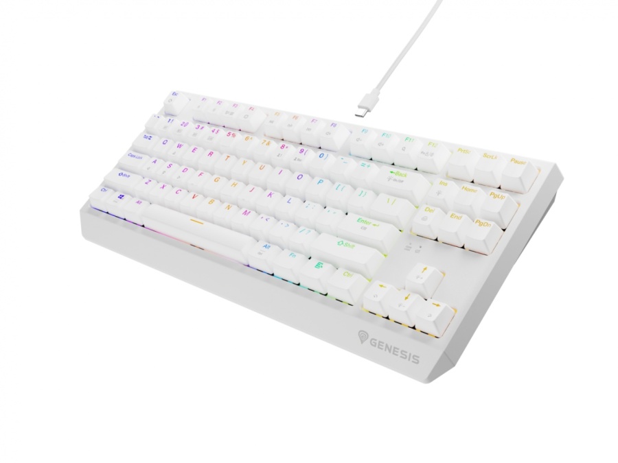 Tastatura gaming mecanica wireless Genesis Thor 230 TKL, iluminare RGB, 87 taste, 11 butoane multimedia, alb - Img 17
