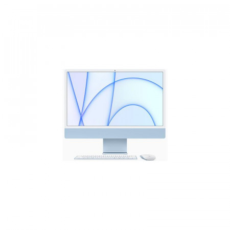 All-In-One PC Apple iMac 24 inch 4.5K Retina, Procesor Apple M1, 8GB RAM, 256GB SSD, 8 core GPU, Mac OS Big Sur, ROM keyboard, Blue