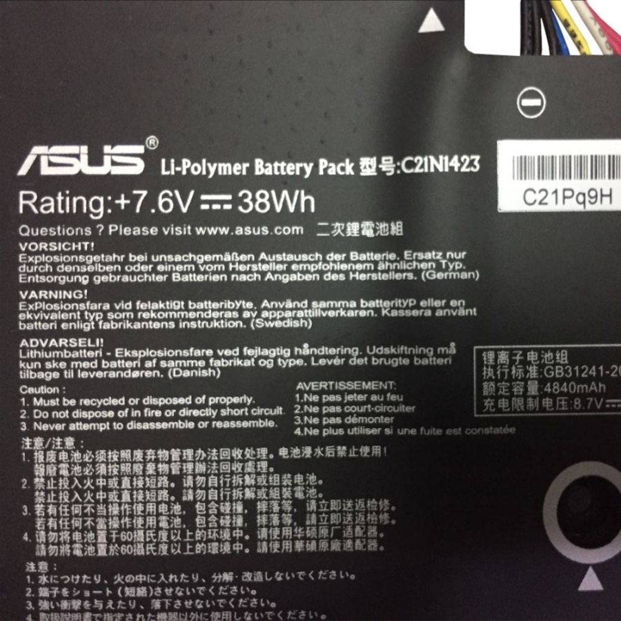 Baterie originala pentru laptop Asus X302LA X302LJ X302UA X302UJ X302UV, model Asus C21N1423, 38Wh - Img 2