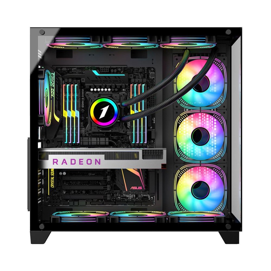 Carcasa 1STPLAYER Gaming MV8 Cube Tower NEGRU - Img 4