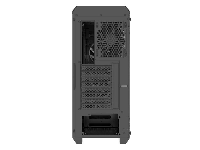 Carcasa GENESIS IRID 505F Mid Tower NEGRU, Tempered Glass, Sloturi Expansiune 8, Drive Bays: 2x3.5" 7x2.5", Ventilatoare Suportate: 6 (spate: 1x120mm, fata: 3x120mm sau 2x140mm, sus: 2x120mm sau 2x140mm), Ventilatoare Incluse: 5 (sus: 1x120mm, fata: - Img 10