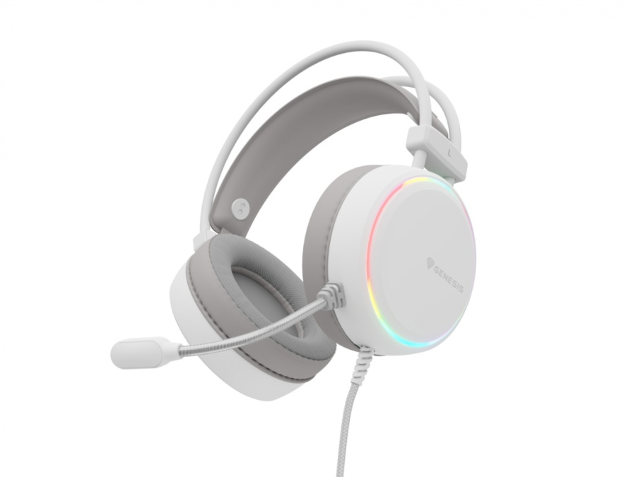 Casti gaming cu fir Genesis Neon 613 G2, sunet stereo, microfon, impendanta 32 Ohm, frecventa raspuns 20 - 20.000 Hz, lungime cablu 220 cm, iluminare RGB, frecventa raspuns microfon 10 Hz - 10 KHz, sensibilitate -42dB, conectivitate 1x Jack 3.5 mm TRRS, - Img 2