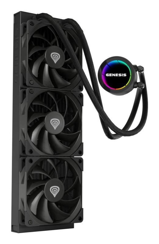 Cooler Procesor GENESIS HYDRIA 360 NEGRU, dimensiune radiator 397x120x27mm, 3 ventilatoare ARGB, Viteza ventilatoare: 500-1550 RPM, Airflow ventilatoare: 80 CFM, Suport AMD: AM4/AM5, suport INTEL: LGA 1151/1156/1150/1200/1700/1851 - Img 8