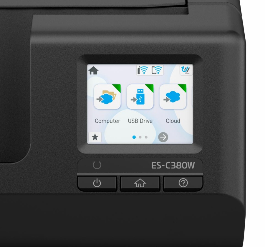 EPSON ES-C380W A4 Compact Network Sheetfed Scanner, PC-FREE scan, Rezolutie optica: 600 x 600 DPI, Sursa lumina: ReadyScan LED technology, Viteza scanare:30ppm, Capacitate ADF: 20 coli, Volum scanare: 3500 pagini/zi, Duplex, Formate: BMP, JPEG, TIFF, - Img 2