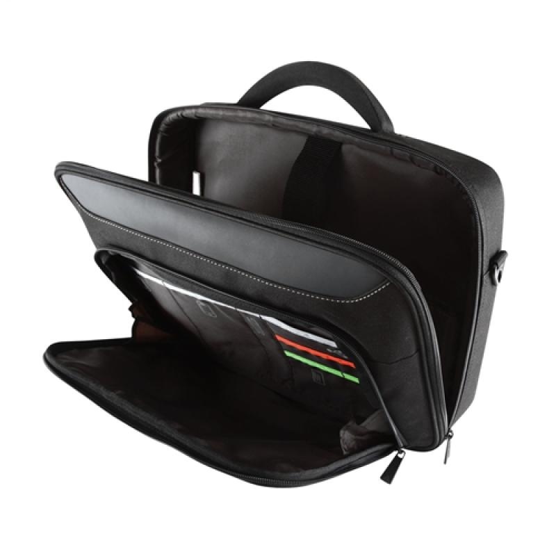 Geanta laptop Targus Classic+ Clamshell, pentru laptopuri de 15.6", dimensiuni: 42 x 8 x 38cm, dimensiuni compartiment laptop: 38.7 x 2.5 x 26.5 cm, greutate 0.68 kg, negru/rosu - Img 7