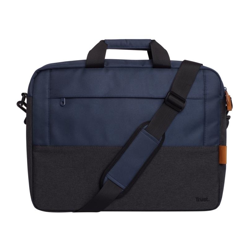 Geanta laptop Trust Lisboa, pentru laptopuri cu diagonala pana in 15.6",2 compartimente, material POM, RPET Polyester, RPET, volum 2.1 L, albastru - Img 7