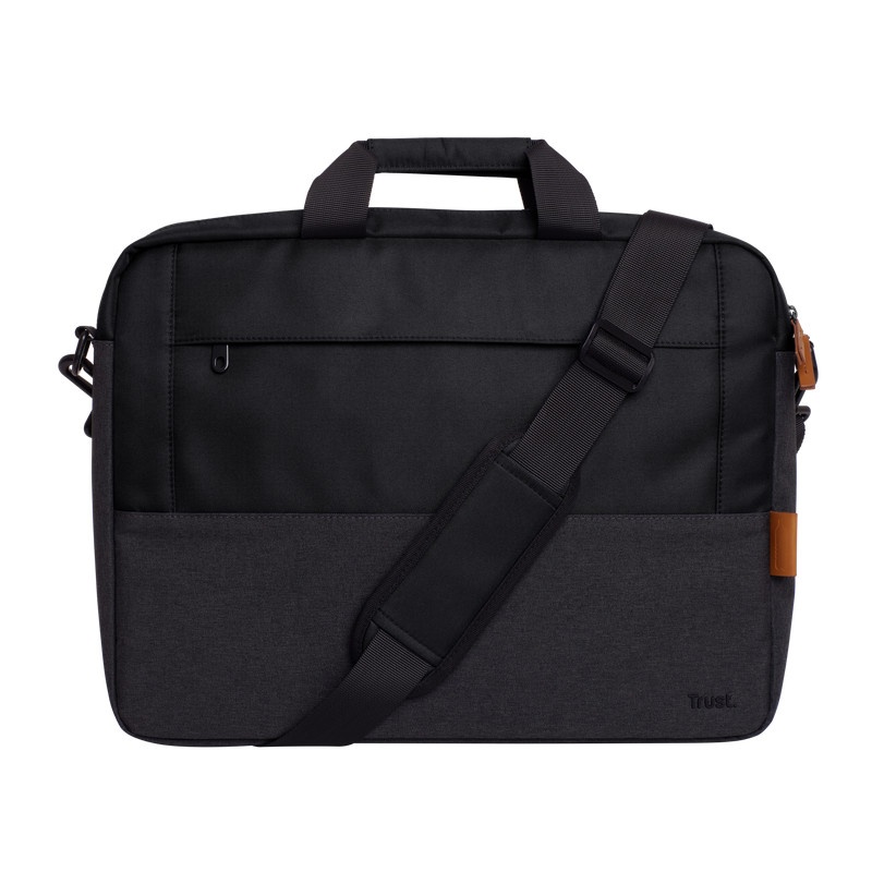 Geanta laptop Trust Lisboa, pentru laptopuri cu diagonala pana in 16",2 compartimente, material POM, RPET Polyester, RPET, volum 2.1 L, negru - Img 2