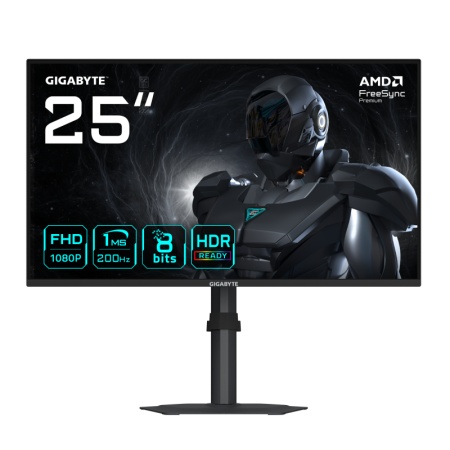 Gigabyte Monitor gaming 24.5" G25F2, Non-glare, Rezolutie: 1920 x 1080 (FHD), Luminozitate: 300 cd/m2 (TYP), Contrast: 1000:1, Unghi vizualizare: 178°(H)/178°(V), Culori: 16.7M, Timp raspuns: 1ms (GTG), Refresh rate: 200Hz, HDR 10, Interfata: 2 x HDMI