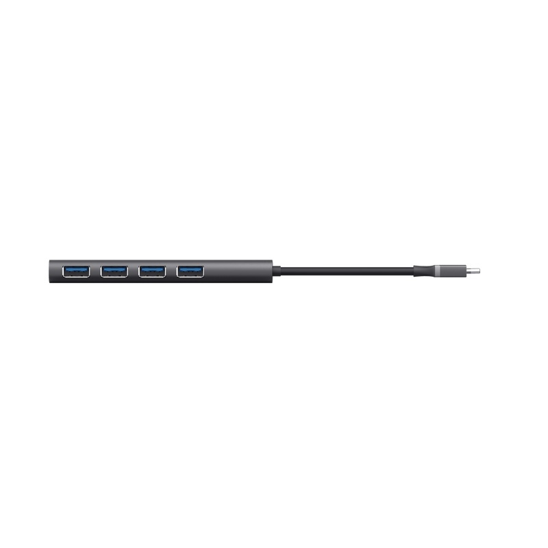 HUB USB Trust Halyx, USB-C la 4 x USB-A 3.2 Gen 1, dimensiune cablu 10cm, din aluminiu, argintiu - Img 4